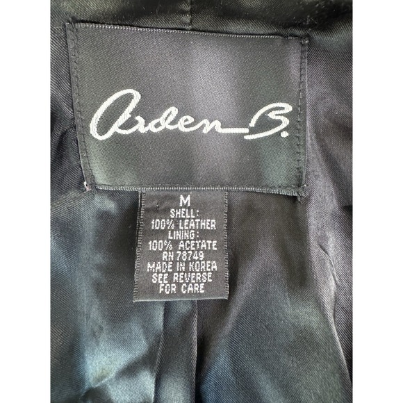 Women's Vintage Mid Length Black Leather Jacket Size Medium - Picture 5 of 5